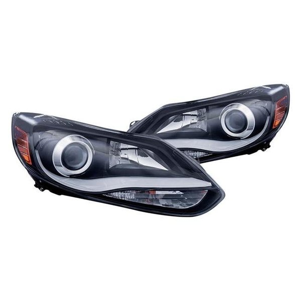 Anzo Usa Anzo; USA 121490 12-15 Focus Headlight Projector with Plank Style Design Black Clear 121490